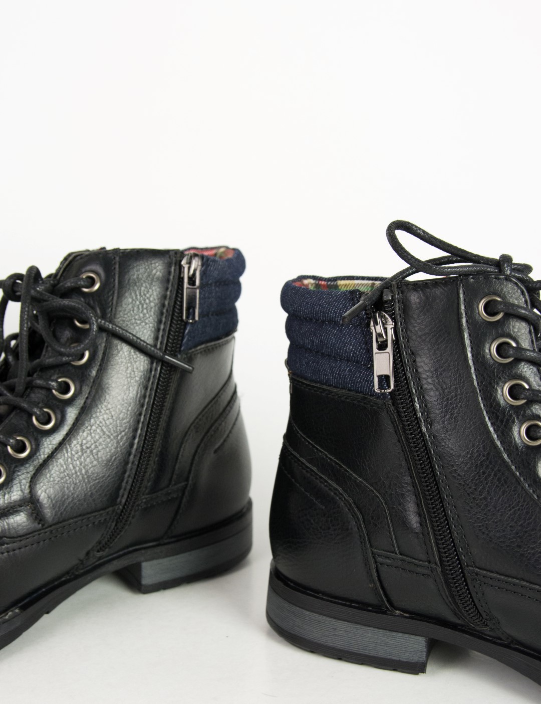 Ανδρικά μαύρα αρβυλάκια μαύρα με κορδόνια EL0601 φωτογραφία